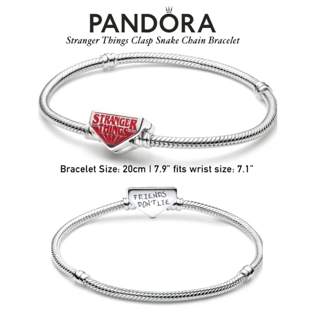 PANDORA MOMENTS Stranger Things Clasp Snake Chain Bracelet (20cm|7.9”) w/box